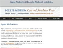 Tablet Screenshot of egresswindowcost.com